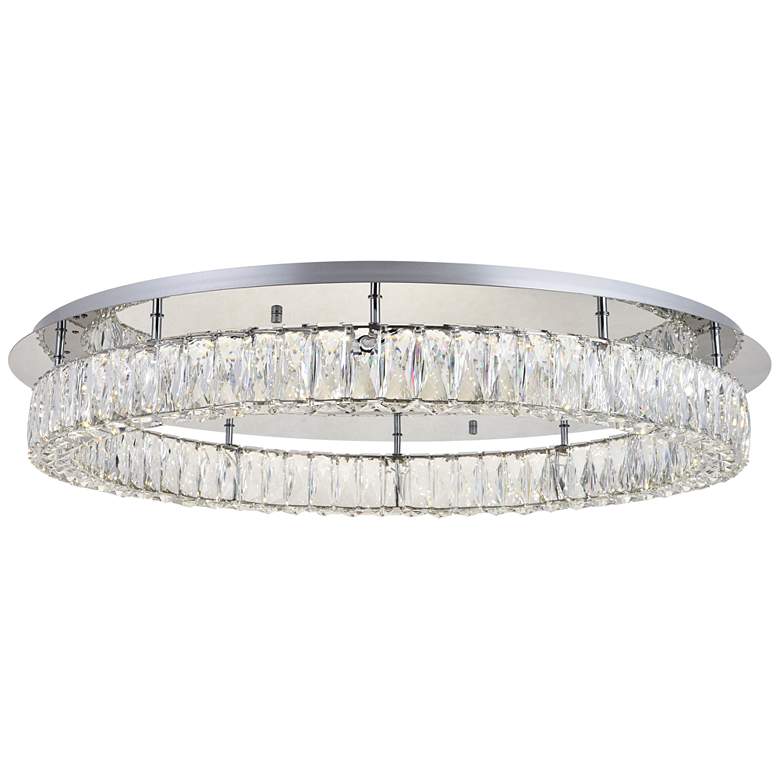 Image 3 Monroe 34 inch Wide Chrome and Crystal LED Ceiling Light more views