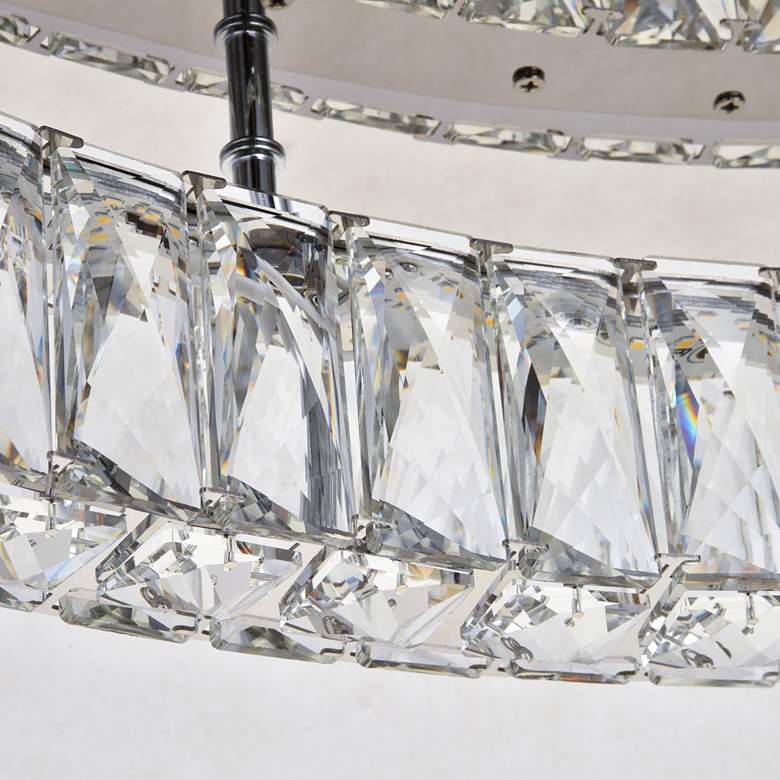 Image 6 Monroe 34 inch Wide Chrome and Crystal LED Ceiling Light more views