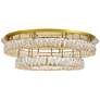 Monroe 34" Wide Gold and Crystal 2-Tier LED Ceiling Light