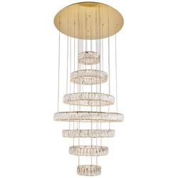 Monroe 34&quot; Wide Gold and Crystal 7-Tier LED Chandelier