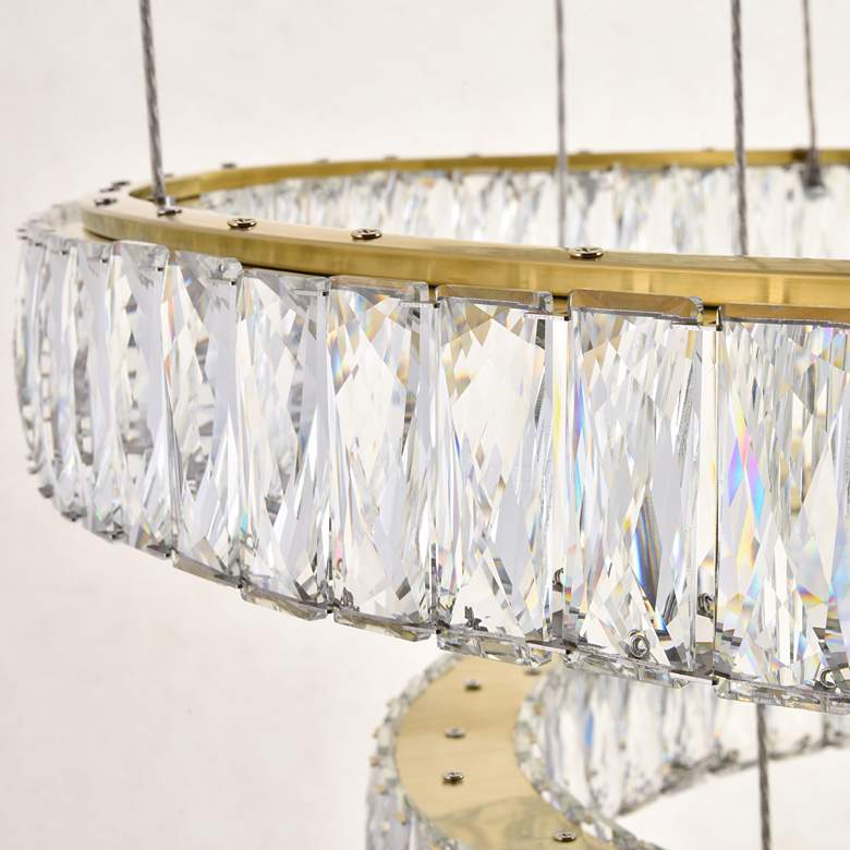 Image 4 Monroe 34 inch Wide Gold and Crystal 7-Tier LED Chandelier more views