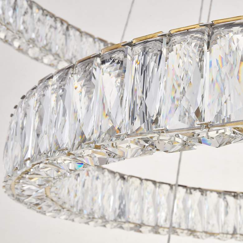 Image 5 Monroe 34" Wide Gold and Crystal 7-Tier LED Chandelier more views