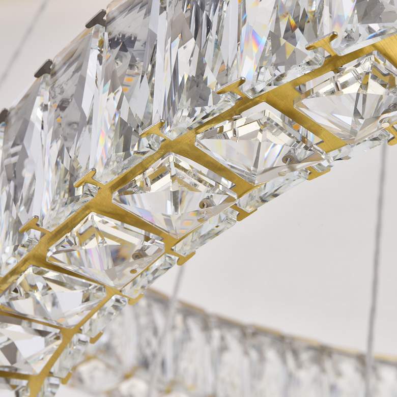 Image 6 Monroe 34" Wide Gold and Crystal 7-Tier LED Chandelier more views