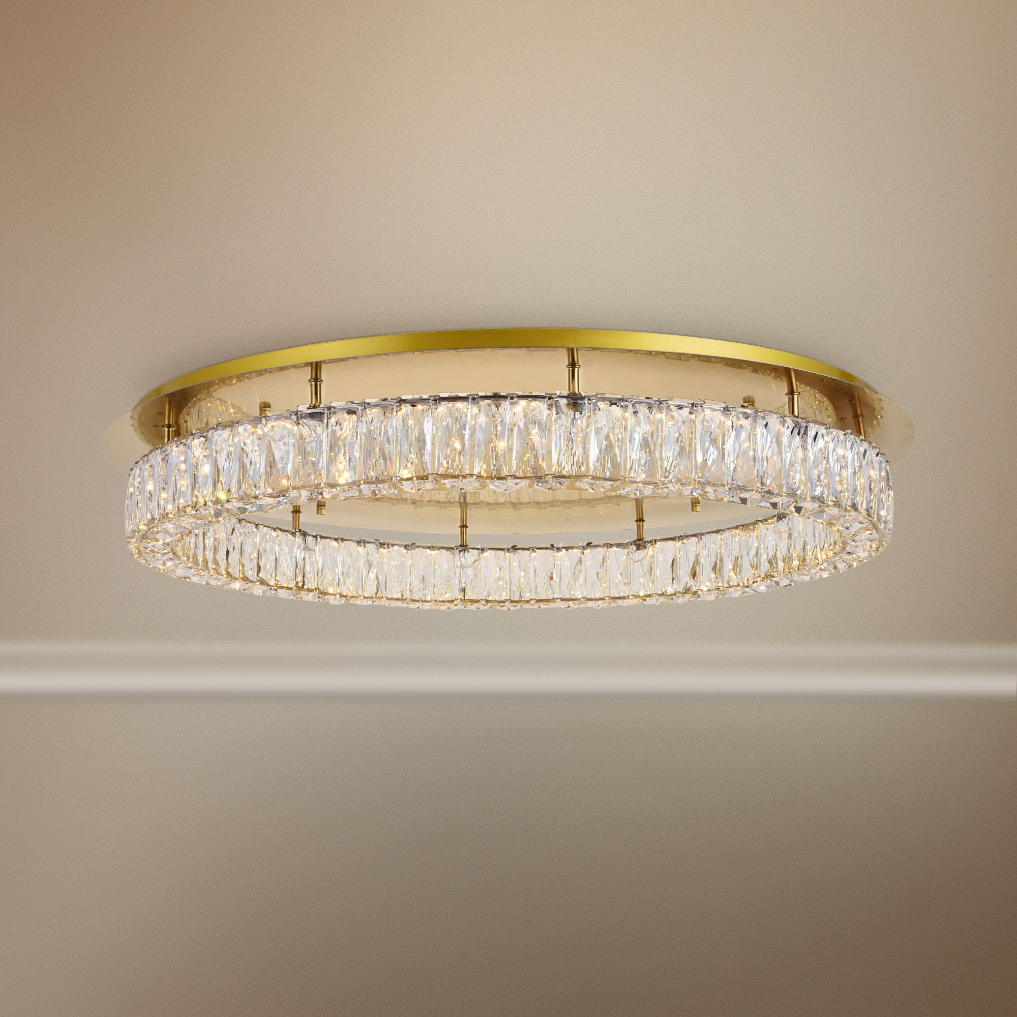 flush mount gold chandelier