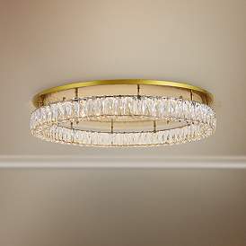 Image1 of Monroe 34" Wide Gold and Crystal LED Ceiling Light