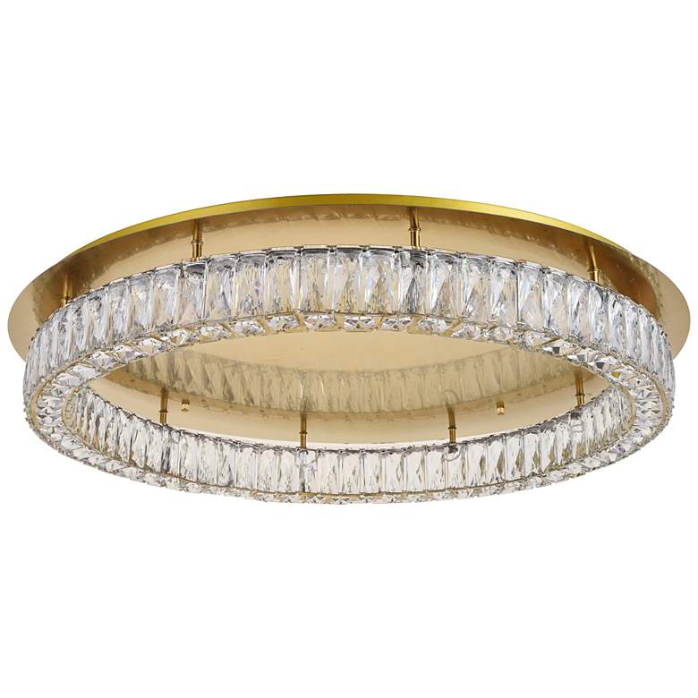 Image 3 Monroe 34 inch Wide Gold and Crystal LED Ceiling Light more views