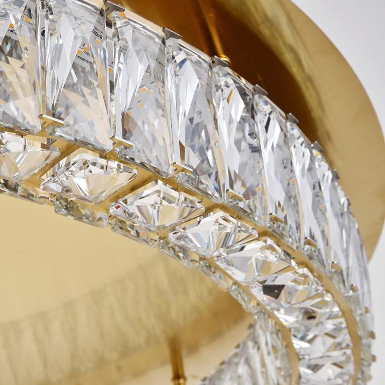 Image 4 Monroe 34" Wide Gold and Crystal LED Ceiling Light more views