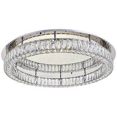 Monroe 34" Wide Chrome and Crystal LED Ceiling Light
