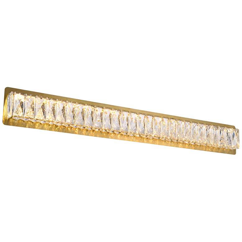 Image 1 Monroe 35 1/2 inch Wide Gold and Crystal LED Bath Light