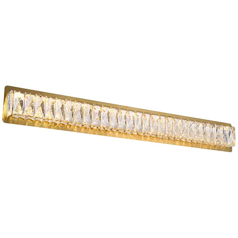 Image 1 Monroe 35 1/2" Wide Gold and Crystal LED Bath Light