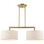 2_Monroe 35"W Antique Brass 2-Light Chandelier w/ Drum Shades