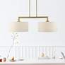 1_Monroe 35"W Antique Brass 2-Light Chandelier w/ Drum Shades