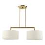 3_Monroe 35"W Antique Brass 2-Light Chandelier w/ Drum Shades more views