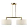 4_Monroe 35"W Antique Brass 2-Light Chandelier w/ Drum Shades more views