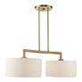 5_Monroe 35"W Antique Brass 2-Light Chandelier w/ Drum Shades more views