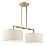 6_Monroe 35"W Antique Brass 2-Light Chandelier w/ Drum Shades more views