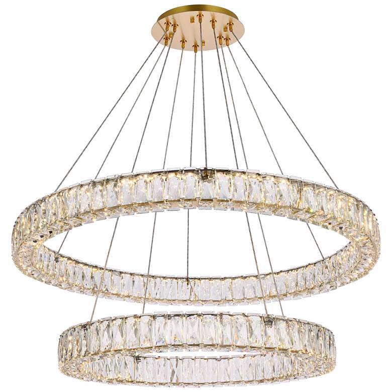 Image 1 Monroe 36" Led Double Ring Chandelier In Gold