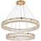 Monroe 36" Led Double Ring Chandelier In Gold