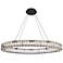 Monroe 36" Wide Black Crystal LED Oval Pendant Light
