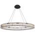 Monroe 36" Wide Black Crystal LED Oval Pendant Light