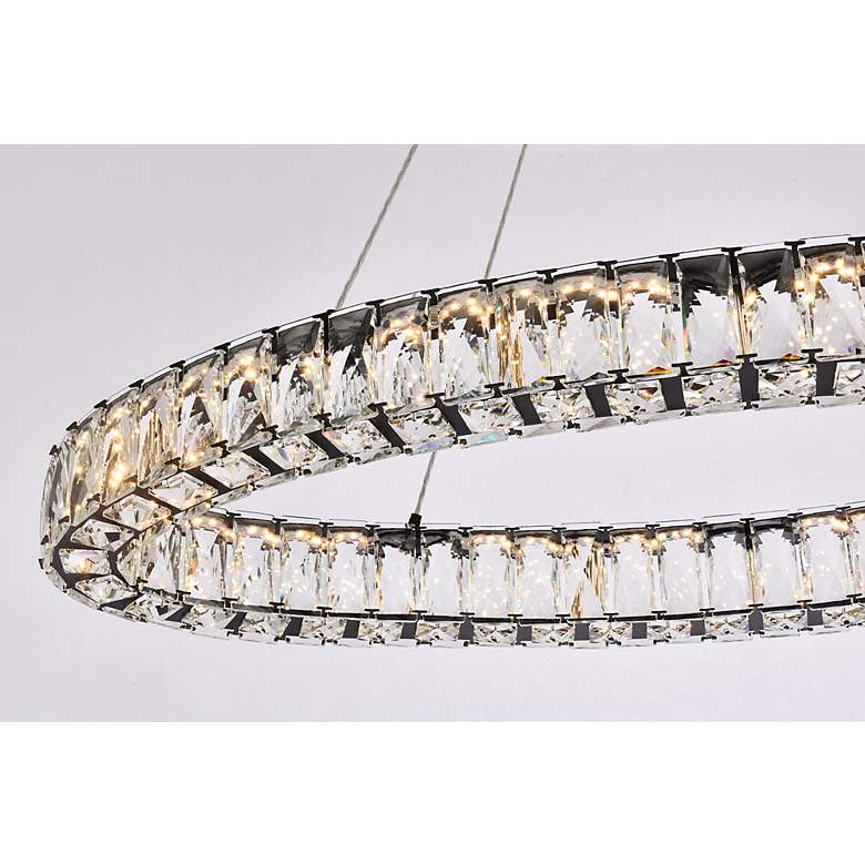 Image 5 Monroe 36" Wide Black Crystal LED Oval Pendant Light more views