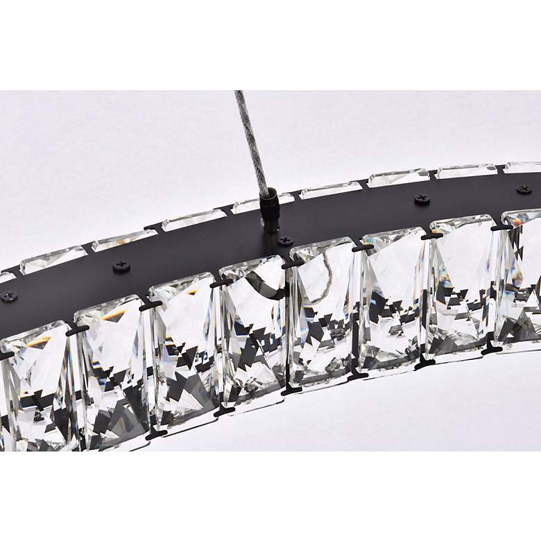 Image 6 Monroe 36" Wide Black Crystal LED Oval Pendant Light more views