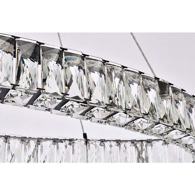 Image 7 Monroe 36" Wide Black Crystal LED Oval Pendant Light more views