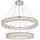 Monroe 36" Wide Chrome Crystal 2-Ring LED Pendant Light