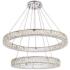 Monroe 36" Wide Chrome Crystal 2-Ring LED Pendant Light
