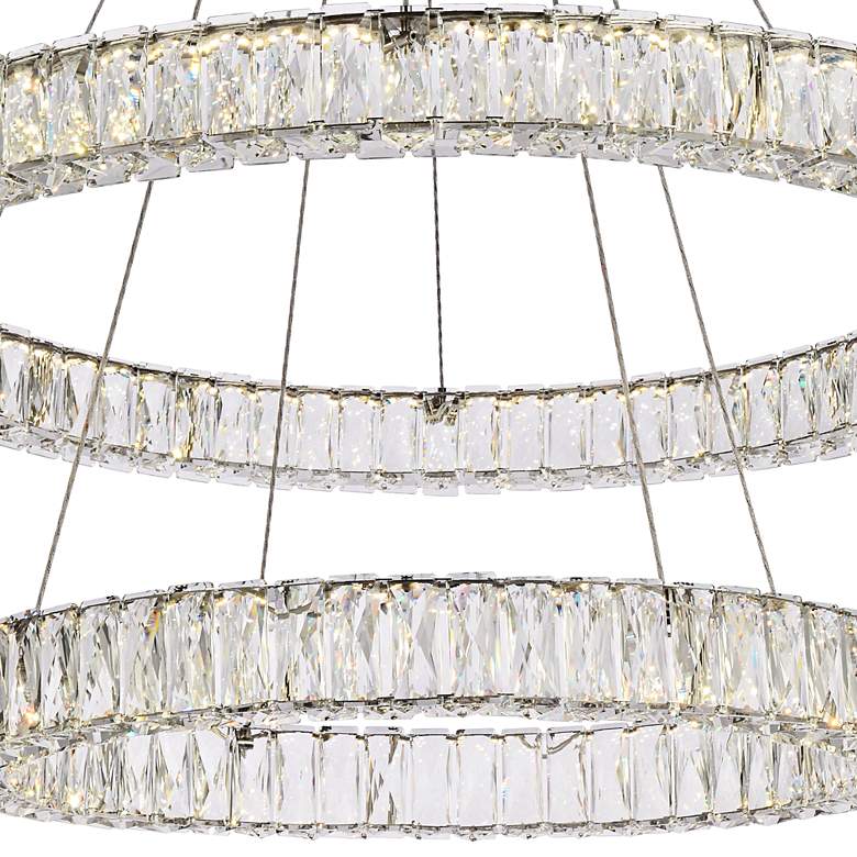 Image 3 Monroe 36" Wide Chrome Crystal 2-Ring LED Pendant Light more views