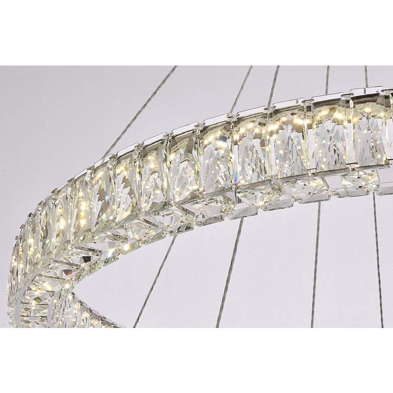 Image 6 Monroe 36" Wide Chrome Crystal 2-Ring LED Pendant Light more views