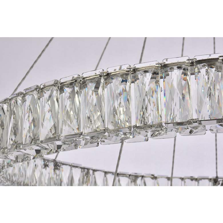 Image 7 Monroe 36" Wide Chrome Crystal 2-Ring LED Pendant Light more views