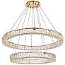 2_Monroe 36" Wide Gold 2-Light LED Tiered Ring Chandelier