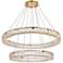 Monroe 36" Wide Gold 2-Light LED Tiered Ring Chandelier
