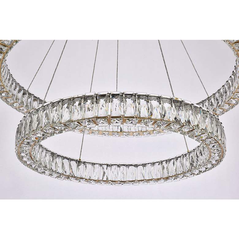 Image 5 Monroe 36" Wide Gold 2-Light LED Tiered Ring Chandelier more views