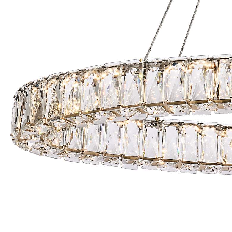 Image 3 Monroe 36 inch Wide Gold Crystal LED Oval Pendant Light more views