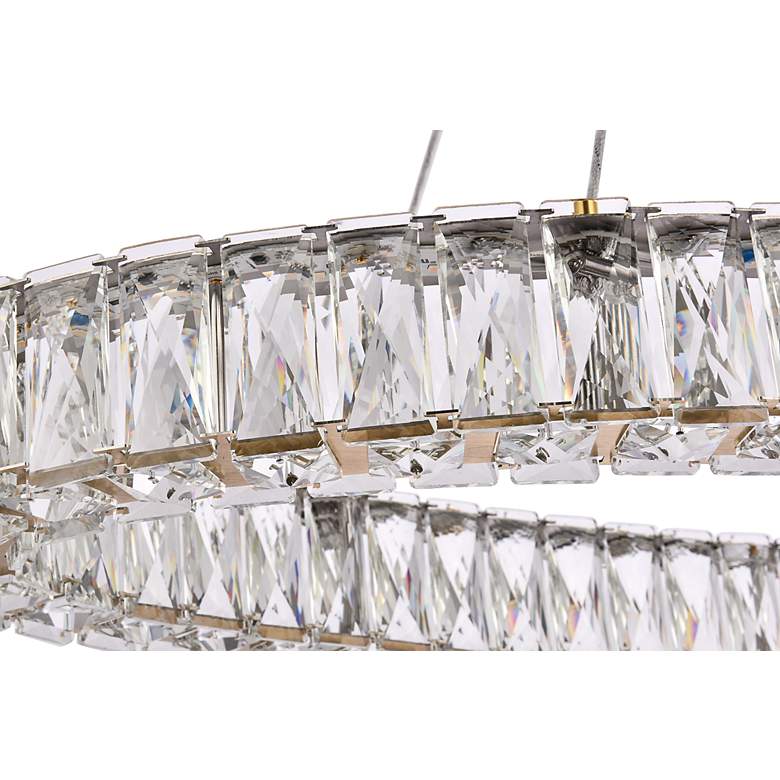 Image 4 Monroe 36 inch Wide Gold Crystal LED Oval Pendant Light more views