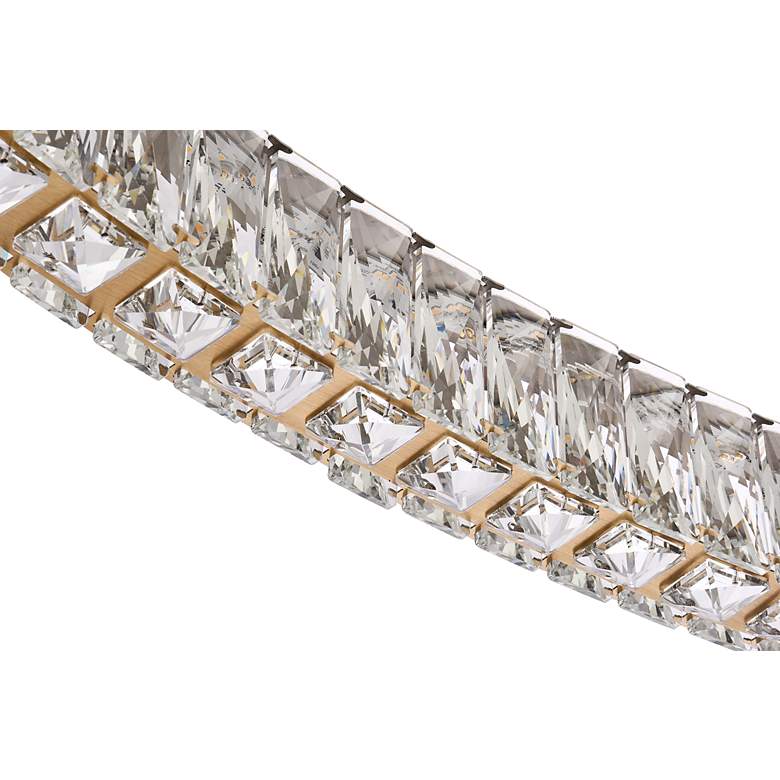 Image 5 Monroe 36" Wide Gold Crystal LED Oval Pendant Light more views