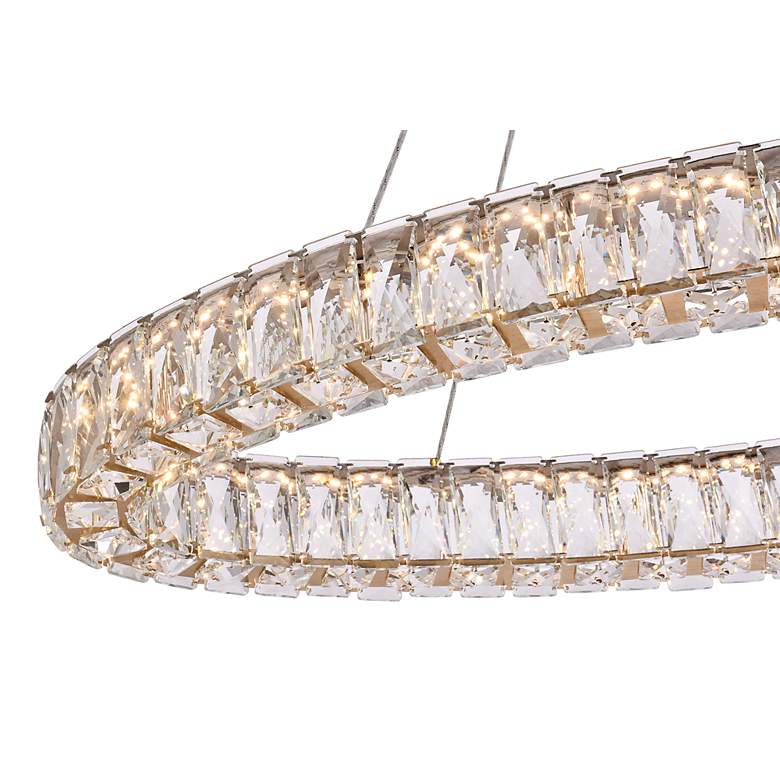 Image 6 Monroe 36" Wide Gold Crystal LED Oval Pendant Light more views