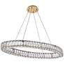 Monroe 36" Wide Gold Crystal LED Oval Pendant Light