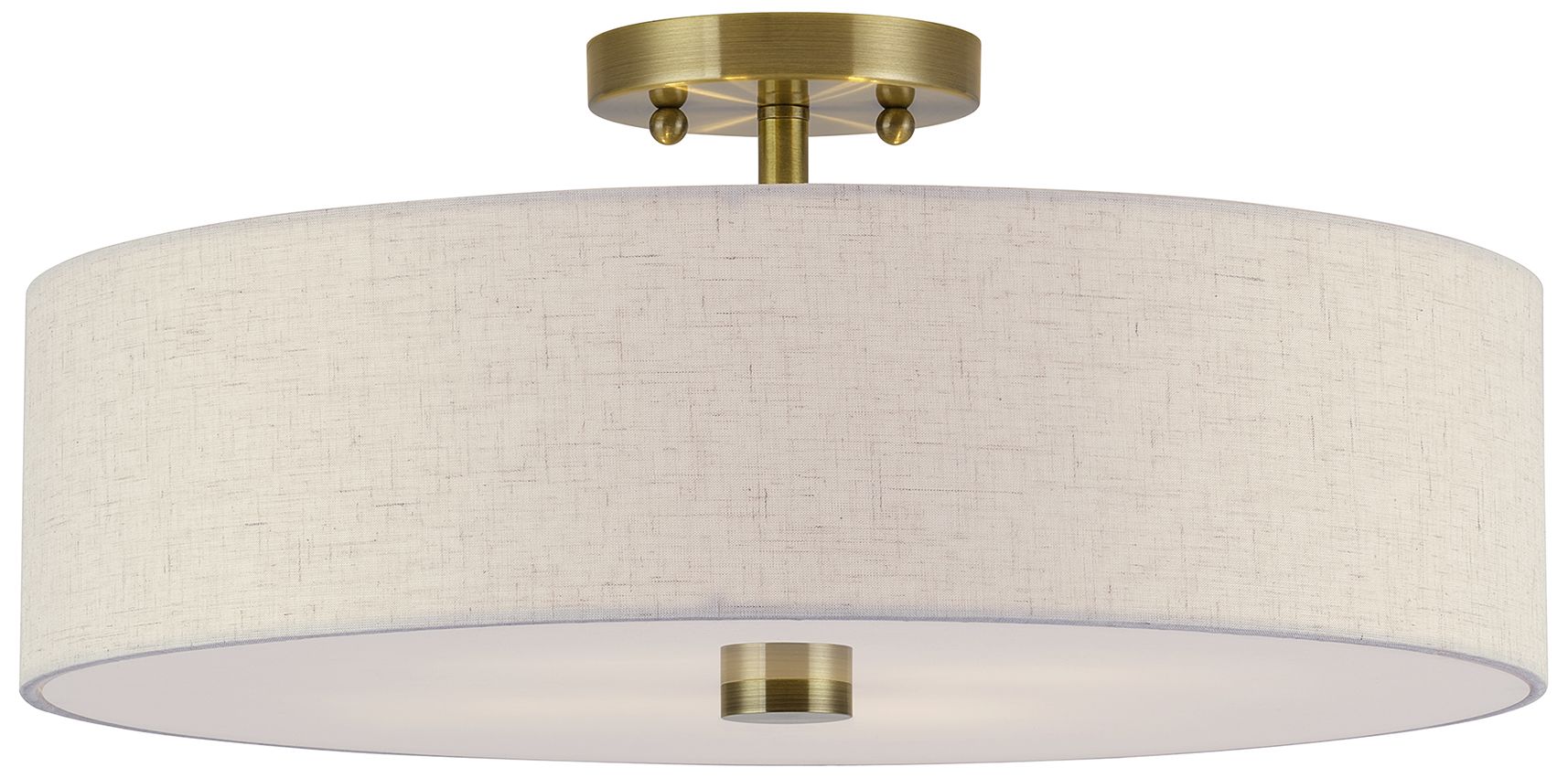 Monroe 4 Light Antique Brass Large Semi-Flush