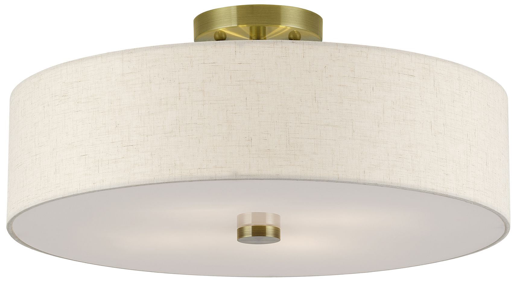 Image 4 Monroe 4 Light Antique Brass Large Semi-Flush more views