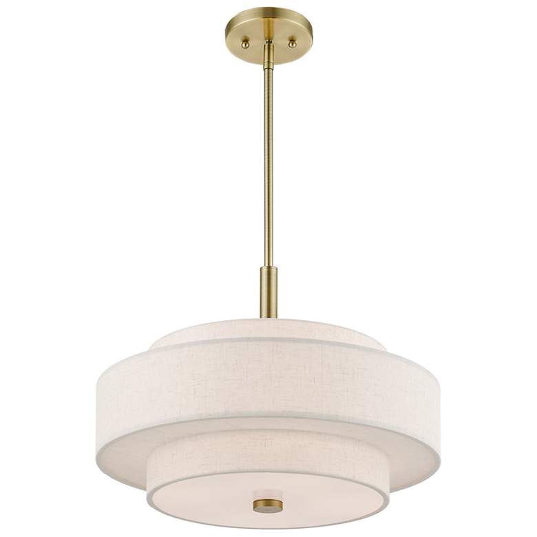 Image 5 Monroe 4 Light Antique Brass Pendant Chandelier more views