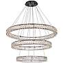 2_Monroe 40 1/2"W Black and Crystal Triple Ring LED Chandelier