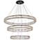 Monroe 40 1/2"W Black and Crystal Triple Ring LED Chandelier