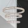 1_Monroe 40 1/2"W Black and Crystal Triple Ring LED Chandelier