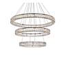 4_Monroe 40 1/2"W Black and Crystal Triple Ring LED Chandelier more views