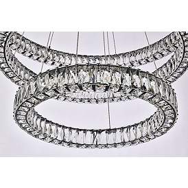 Image5 of Monroe 40 1/2"W Black and Crystal Triple Ring LED Chandelier more views