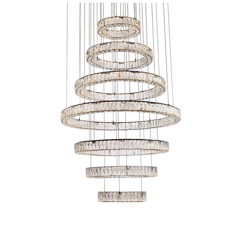 Image 3 Monroe 40" Led Seven Ring Chandelier In Black more views