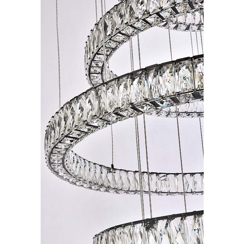 Image 6 Monroe 40" Led Seven Ring Chandelier In Black more views